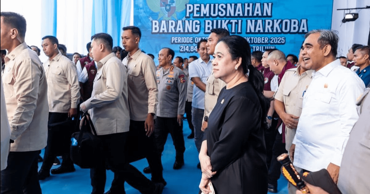 Puan Serukan Gerakan Nasional Perangi Narkoba di Acara Pemusnahan 214 Ton Barang Bukti