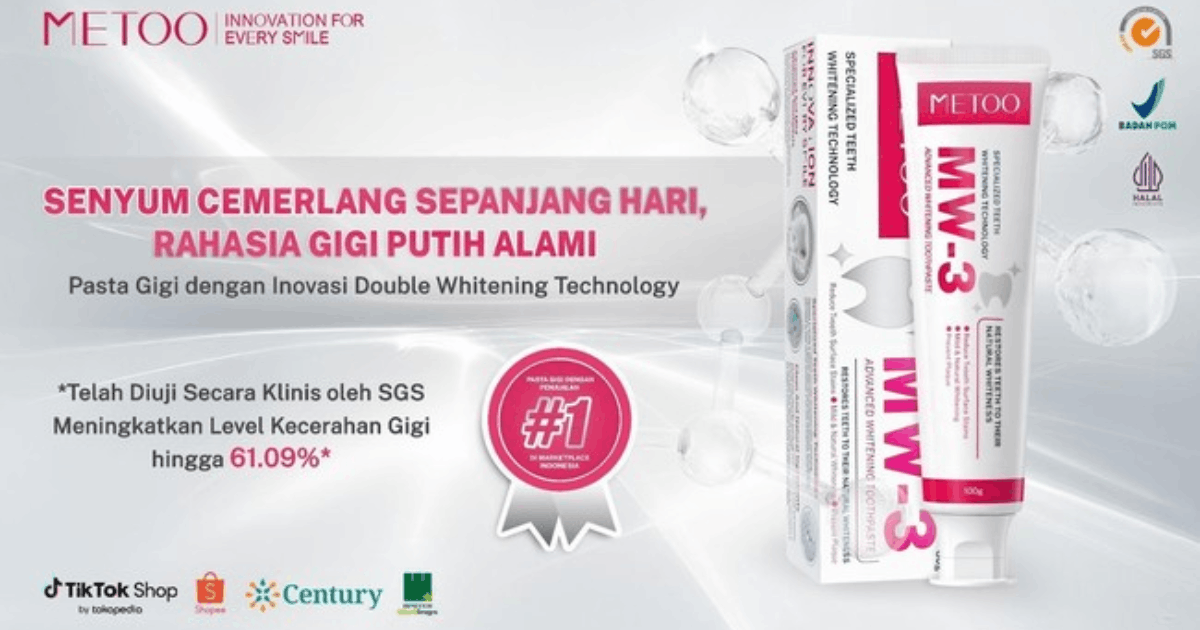 Solusi Gigi Putih! Keunggulan Pasta Gigi Metoo MW-3 Advanced